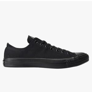 Converse Chuck Taylor All Star Low Top Sneakers Black Monochrome, 7(W) 5(M)